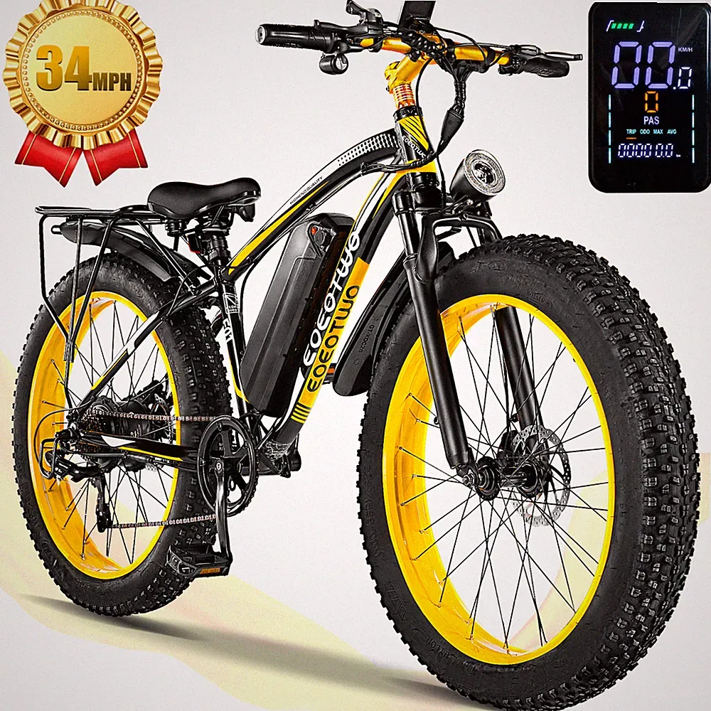 1500W Electric Mountain Bicycle for Adults 34MPH 60Miles City 26" Fat Tire Ebike