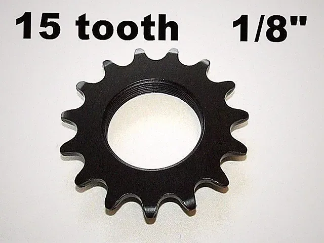 15T COG FIXED GEAR TRACK 15 TOOTH 1/8 INCH 1/8" FIXIE