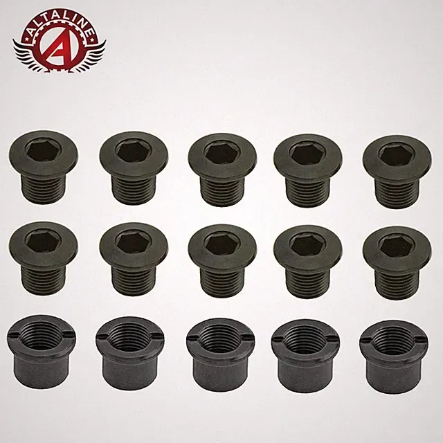 5 (FIVE) ALTALINE BICYCLE CHAINWHEEL BLACK TRIPLE BOLTS.