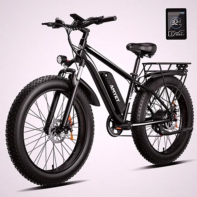 AMYET 1000W 48V/15AH Electric Bike Mountain e bike 26" Fat Tire 28MPH for Adult