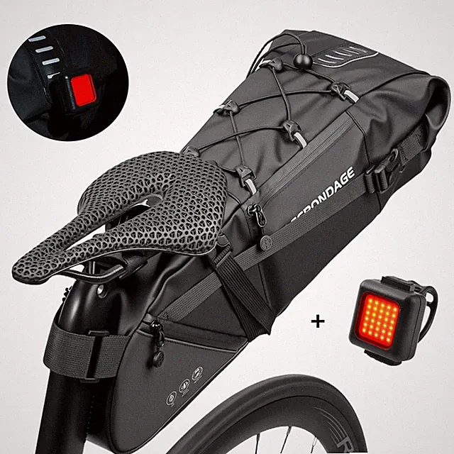 Bicycle Saddlebag Waterproof 15L Large Capacity Bike Bag Cycling Tail Bag MTB Fo