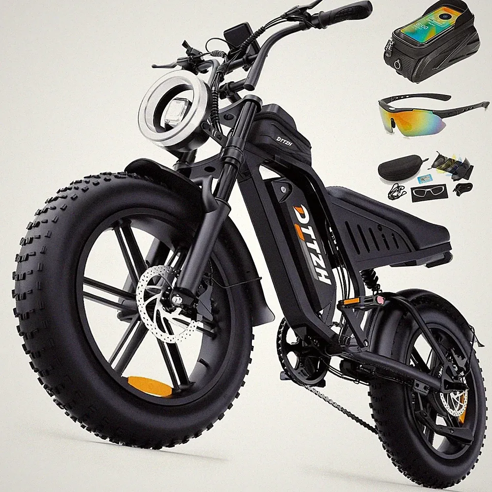DTTZH F6 Series 20" Fat Tire Ebike 1500-4000W NFC Lock 60-100Mi 28MPH Adult Bike