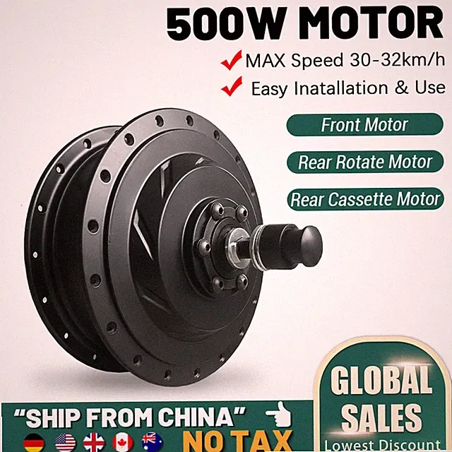E-bike 36V 48V 500W Hub Motor High Speed Front Rear Rotate Cassette Drive