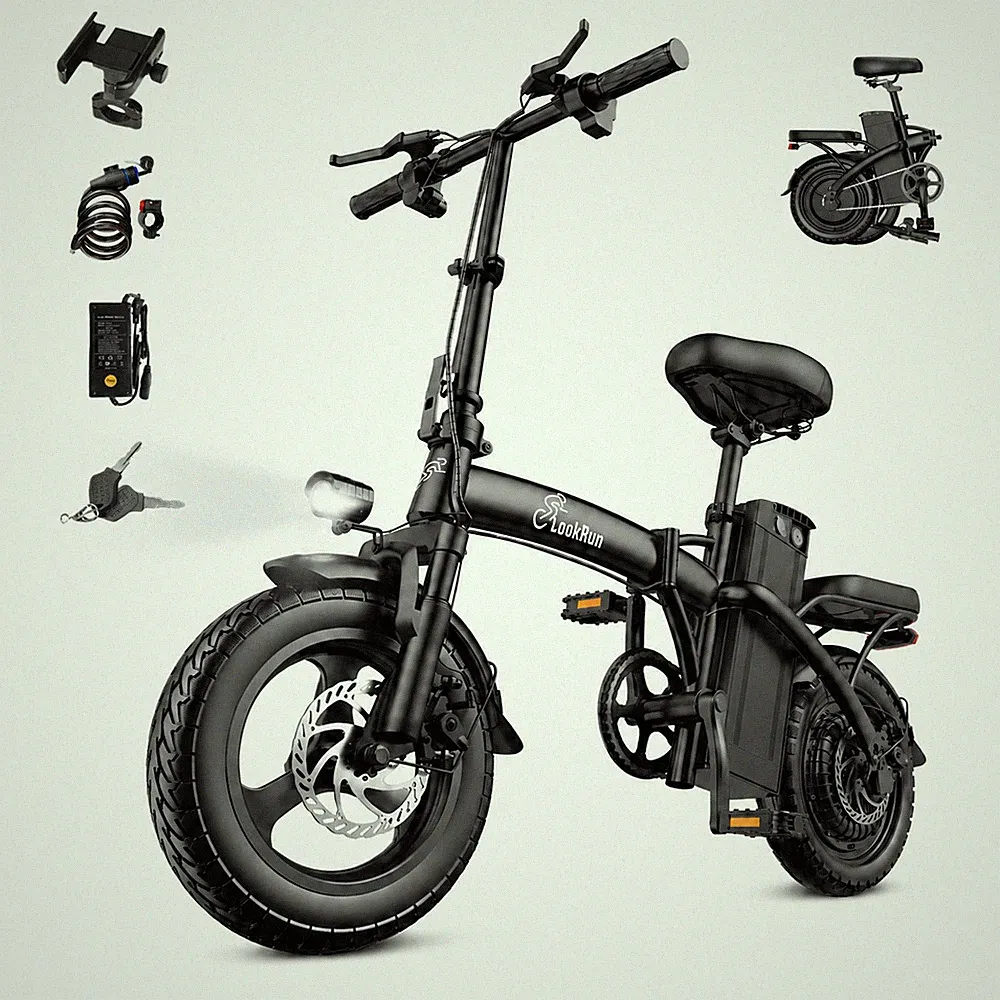 Folding electric bicycle 500W 48V15AH 14 inch vacuum explosion-proof tires