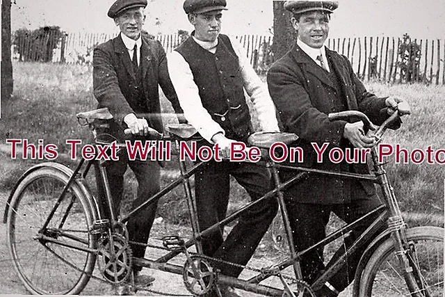 KE 3444 - Three Men Tandem Bicycle, Rochester, Kent c1911