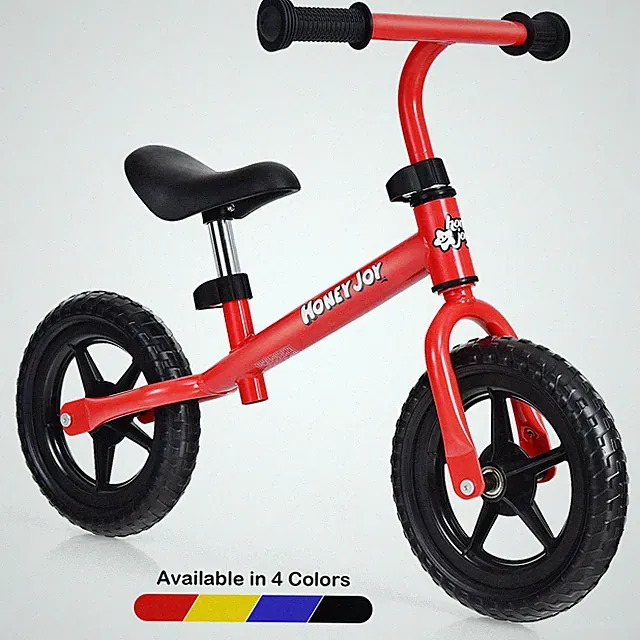 Kids No Pedal Training Bicycle Balance Bike w/Seat Black & Adjustable Handlebar