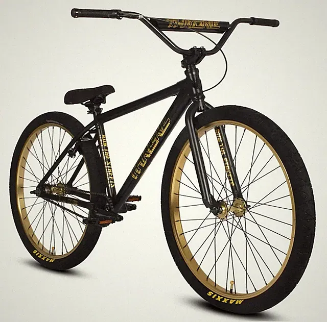 Throne The Goon BMX Bike 29in 1-Speed Mechanical Brake Black/Gold (used)